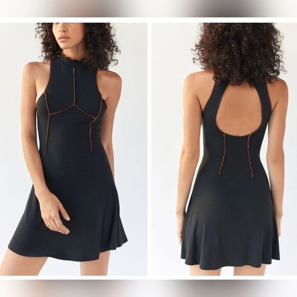 Urban Outfitters black Seamed mini dress size M Nwot - Picture 1 of 6